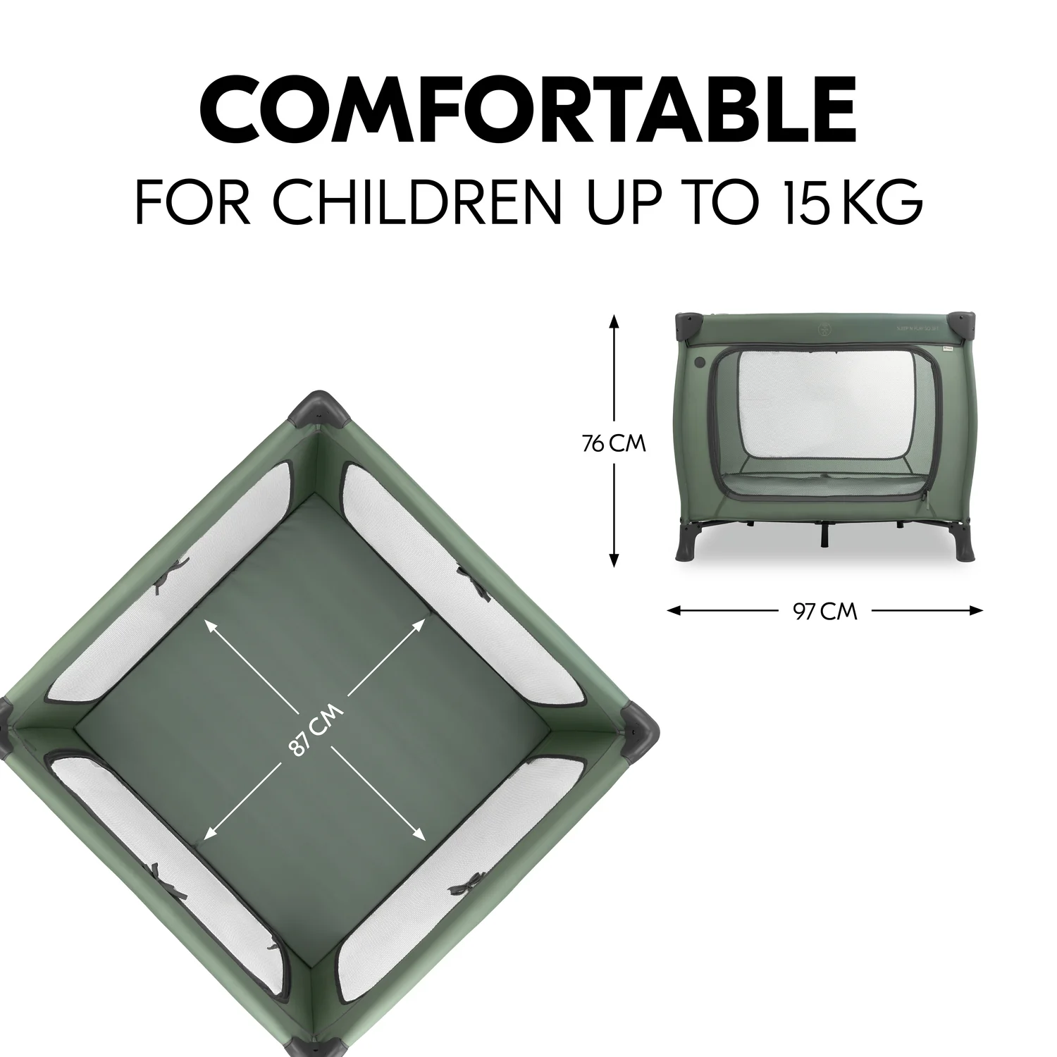 Hauck Sleep N Play SQ Set cestovná postieľka/ohrádka Dark Green