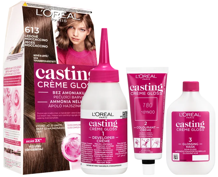L'Oréal Paris Casting Crème Gloss semipermanentná farba na vlasy 61 ľadové moccaccino 1×180 ml, farba na vlasy