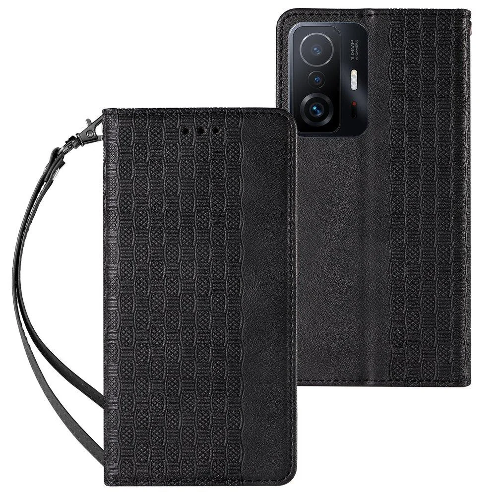 MG Magnet Strap knižkové kožené puzdro na Samsung Galaxy A12 5G, čierne e