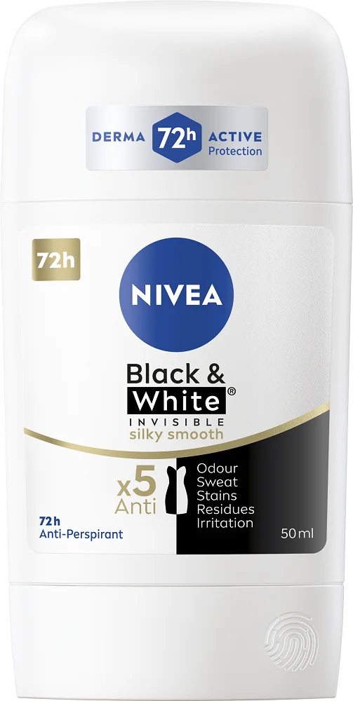 Nivea Pevný antiperspirant B&W Silky Smooth 50 ml