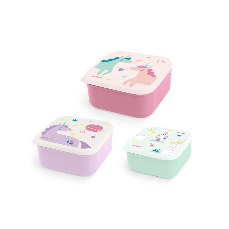 Miniland FC Barcelona Snackbox Set sada 3 krabičiek na desiatu, BPA free ML89646