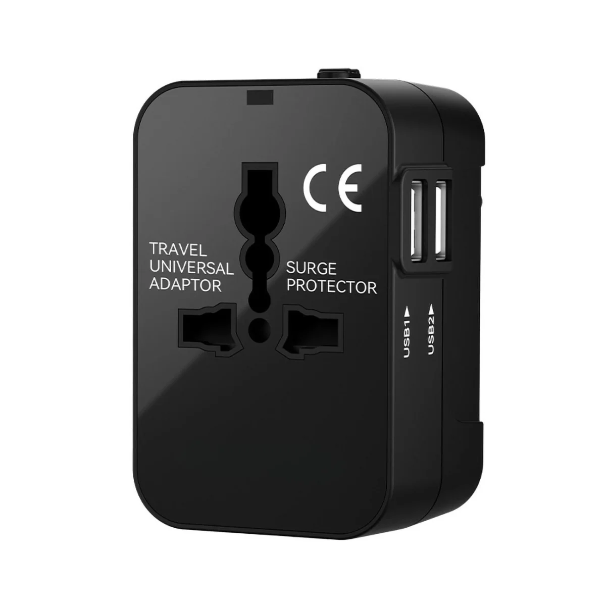 MG Travel Adapter cestovná nabíjačka EU / US / AUS / UK 2x USB 24W, či erna