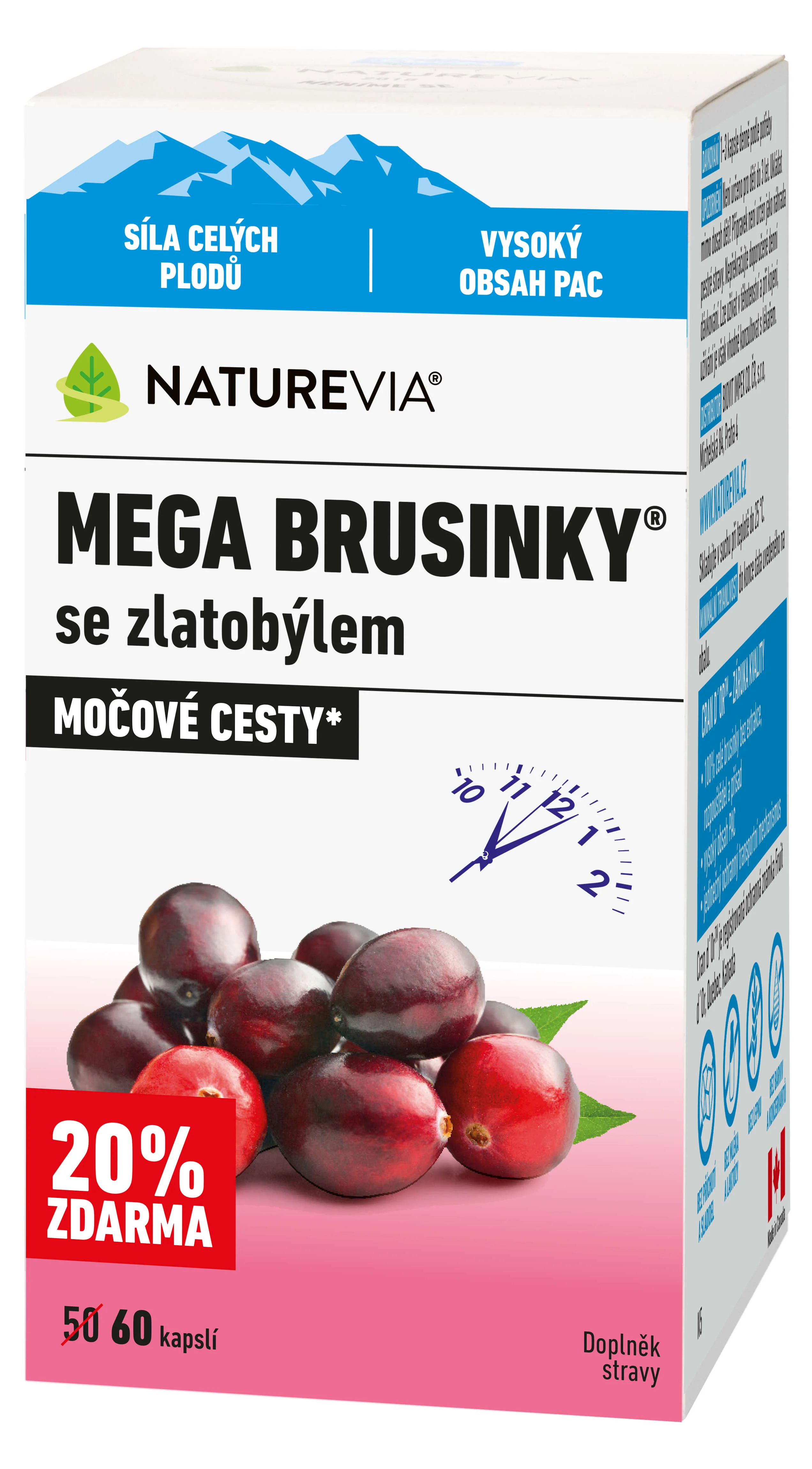 NATUREVIA MEGA BRUSNICE so Zlatobyľou obyčajnou 50 + 10 cps
