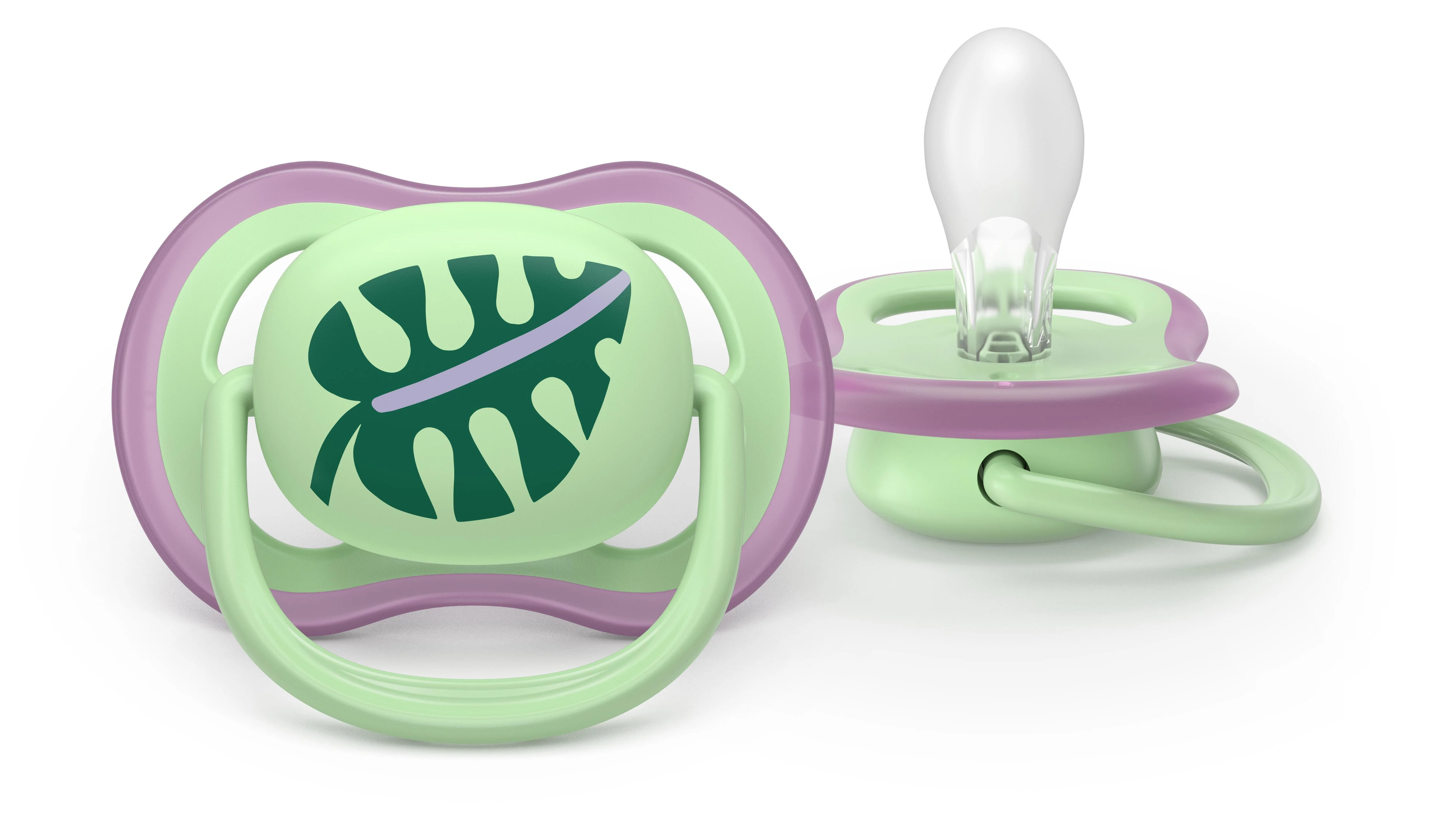 Philips AVENT - Cumlík Ultra air s obrázkom SCF087/13, 6-18 m, dievča, ružová/zelená 2 ks