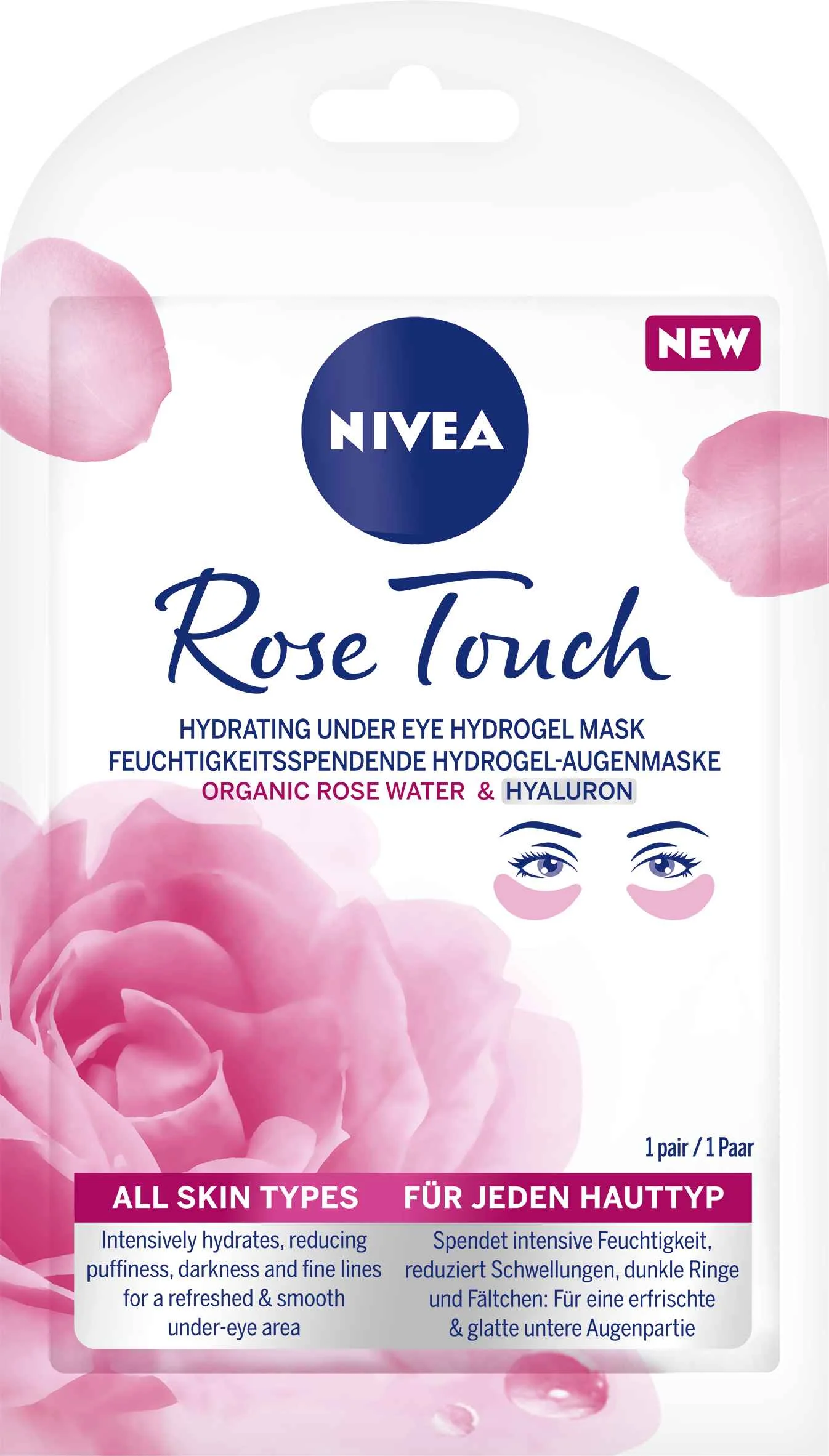 Nivea Maska pod oči Rose Touch 1 pár 1×1 pár, maska pod oči