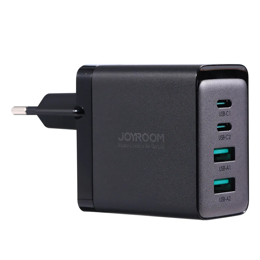 Joyroom TCG02 GaN sieťová nabíjačka 2x USB / 2x USB-C 67W + kábel USB-C, čierna C, čierna