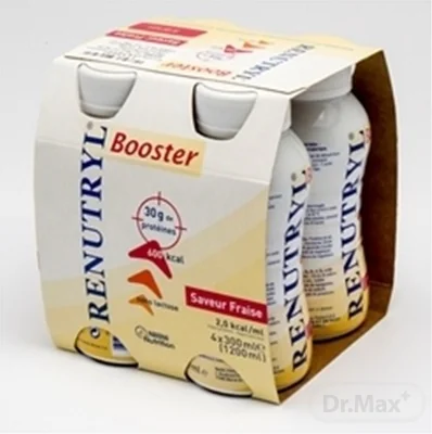 RENUTRYL Booster Jahodová príchuť 4×300 ml, dietetická potravina