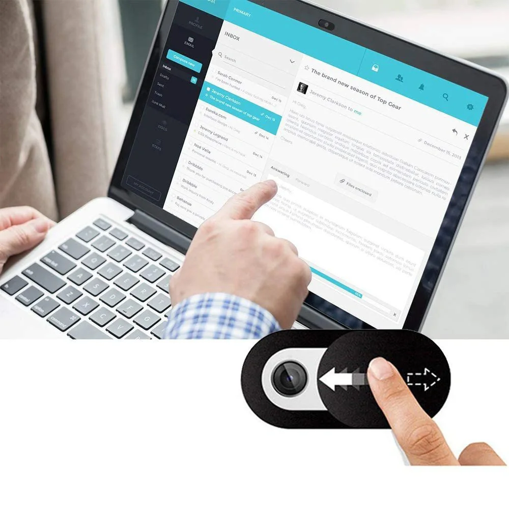 Tech-Protect Cam Fit 3x ochranný kryt na webkameru pre notebooky, čier ny