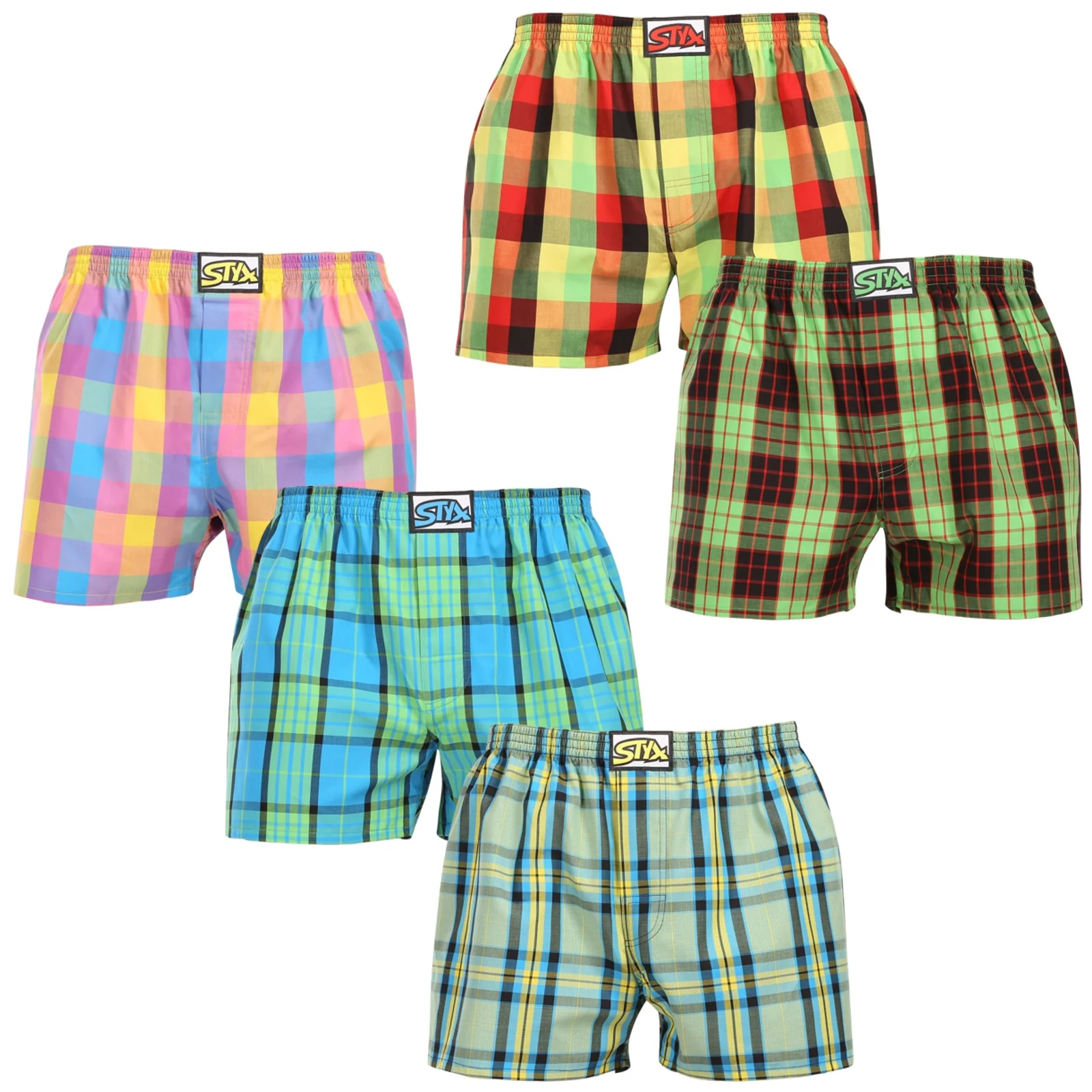 5PACK pánske trenky klasická guma viacfarebné (5A110105) L