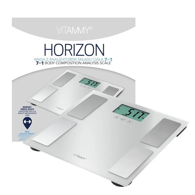 VITAMMY HORIZON Kúpeľňová váha aj pre športovcov s funkciou SENSE ON, biela perleť 1×1 ks
