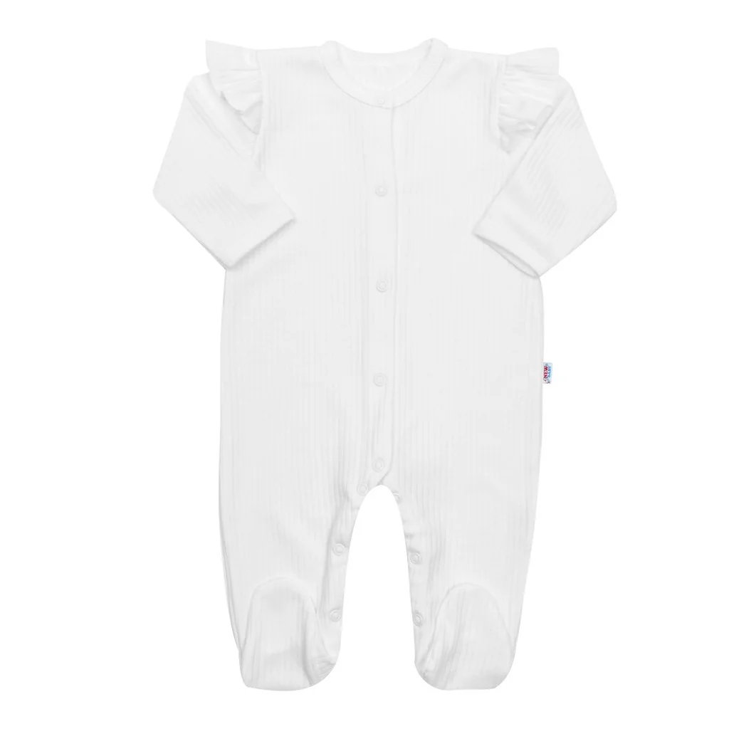 Dojčenský bavlnený overal New Baby Practical biely dievča 80 
