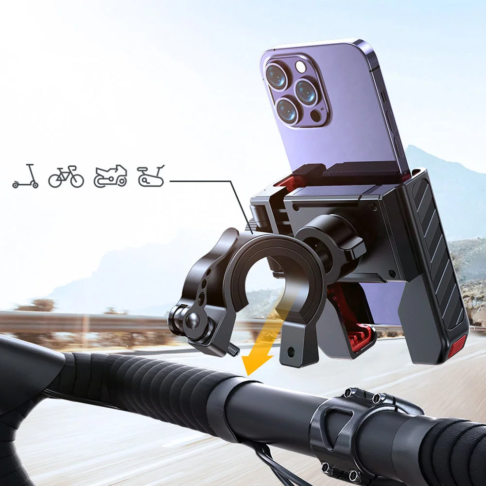 Joyroom JR-ZS266 držiak na mobil na bicykel, čierny/červený