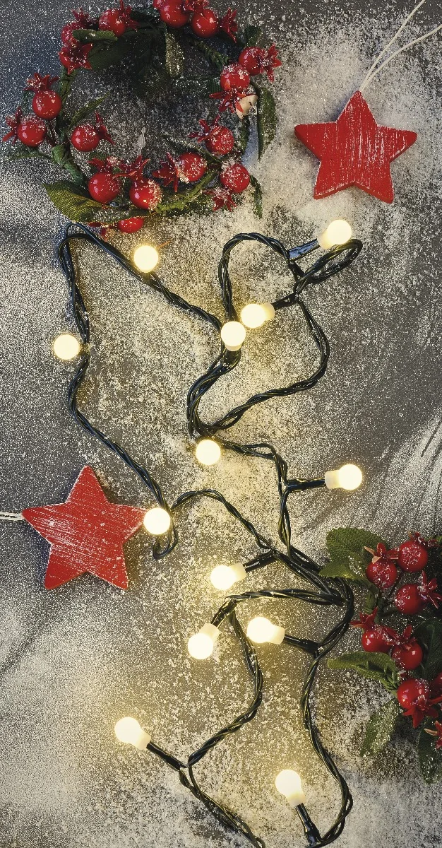 Vianočná CHERRY reťaz 300 LED teplé biele svetlo 1×1 ks, zelená reťaz