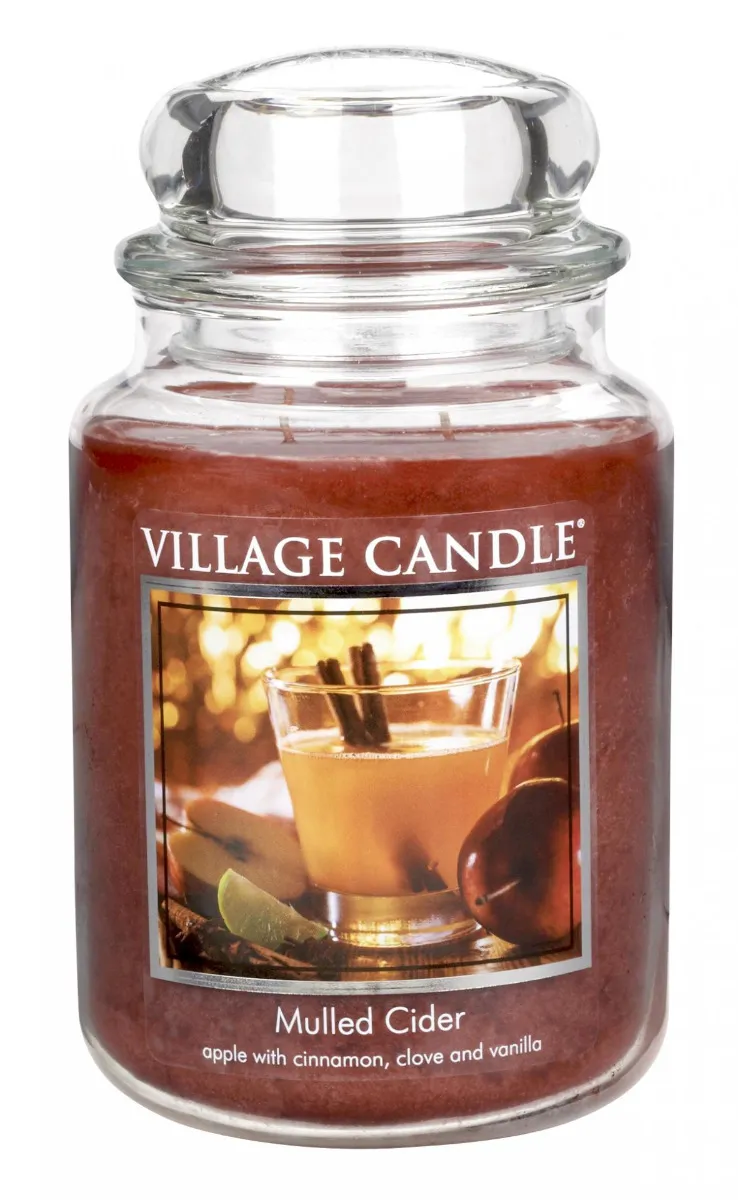 Village Candle Vonná sviečka v skle - Mulled Cider - varený jablkový mušt, veľká