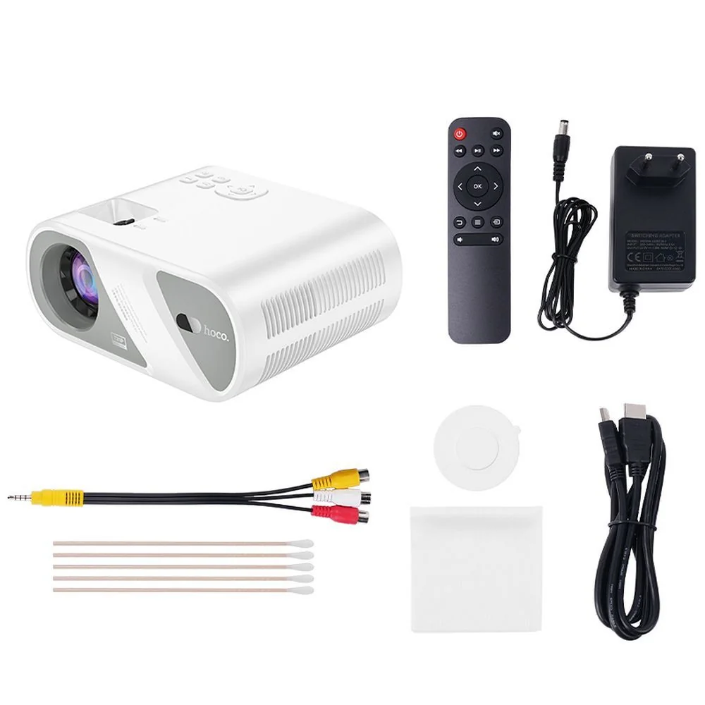 Hoco DT1 Bluetooth projektor Wi-Fi HD 720P, biely