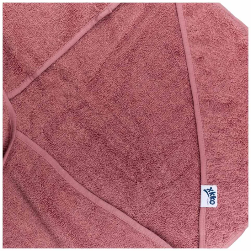 XKKO Organic BIO bavlnená froté osuška s kapucňou 90x90 Mesa Rose
