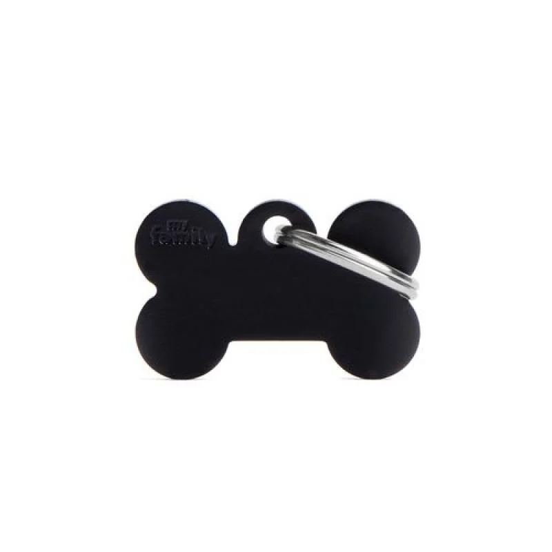 MF SMALL BONE ALUMINUM BLACK 1,9x3 cm gravírovateľný prívesok