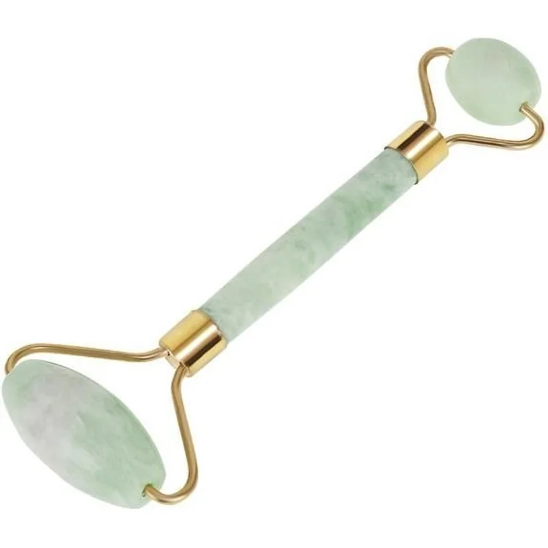 MG Jade Roller masážny valček na tvár + Gua Sha, zelený