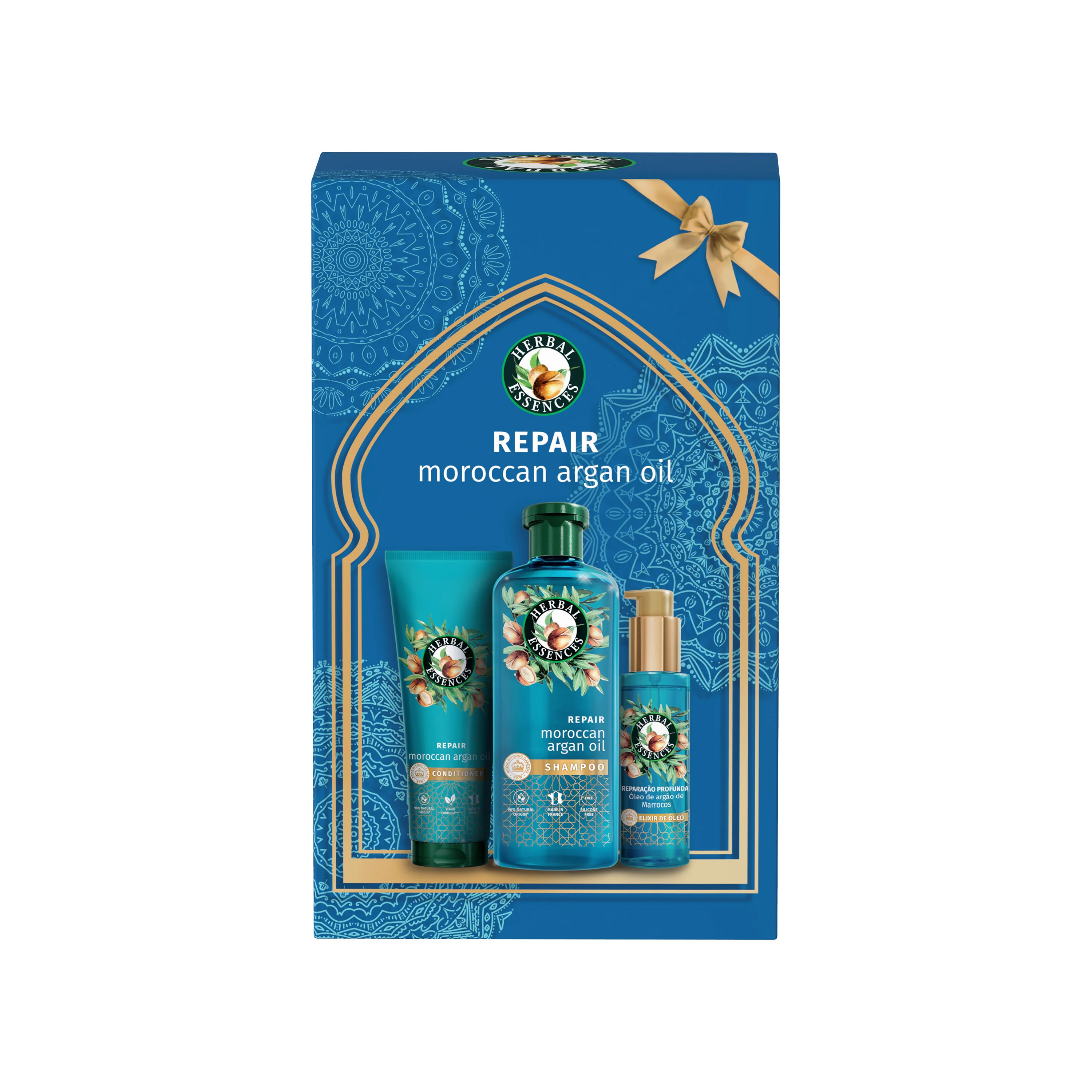 Herbal Essences darčeková sada Repair Moroccan Argan Oil: šampón, kondicionér a elixír 1 set