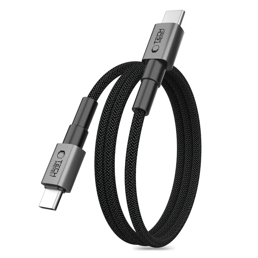 Tech-Protect Ultraboost MagTwist kábel USB-C 100W 5A PD 1m, šedý