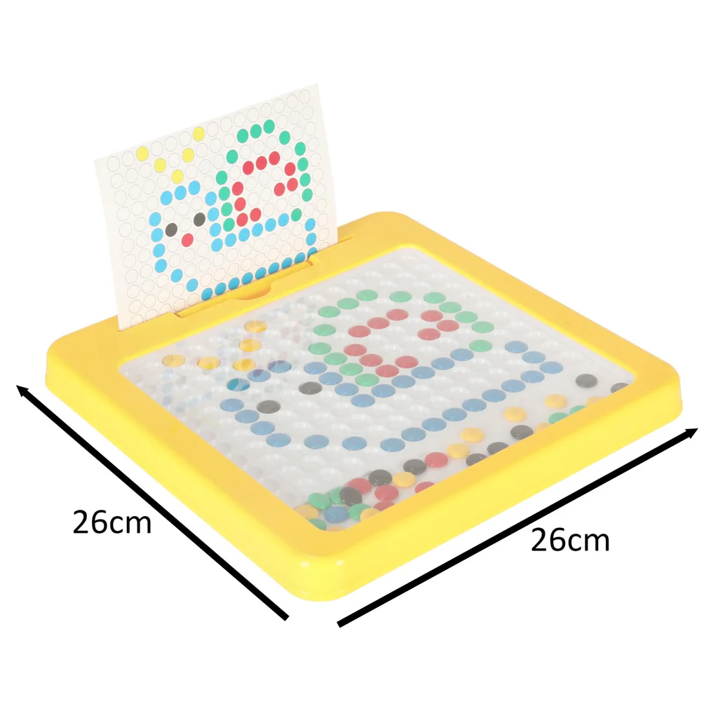 Magnetická mozaika Montessori – žltá tabuľa 26×26 cm