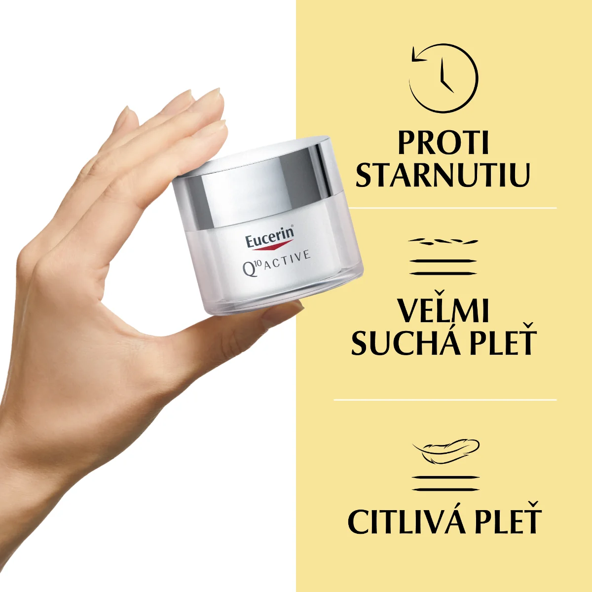 Eucerin Q10 ACTIVE denný krém proti vráskam 1×50 ml, pre citlivú pokožku