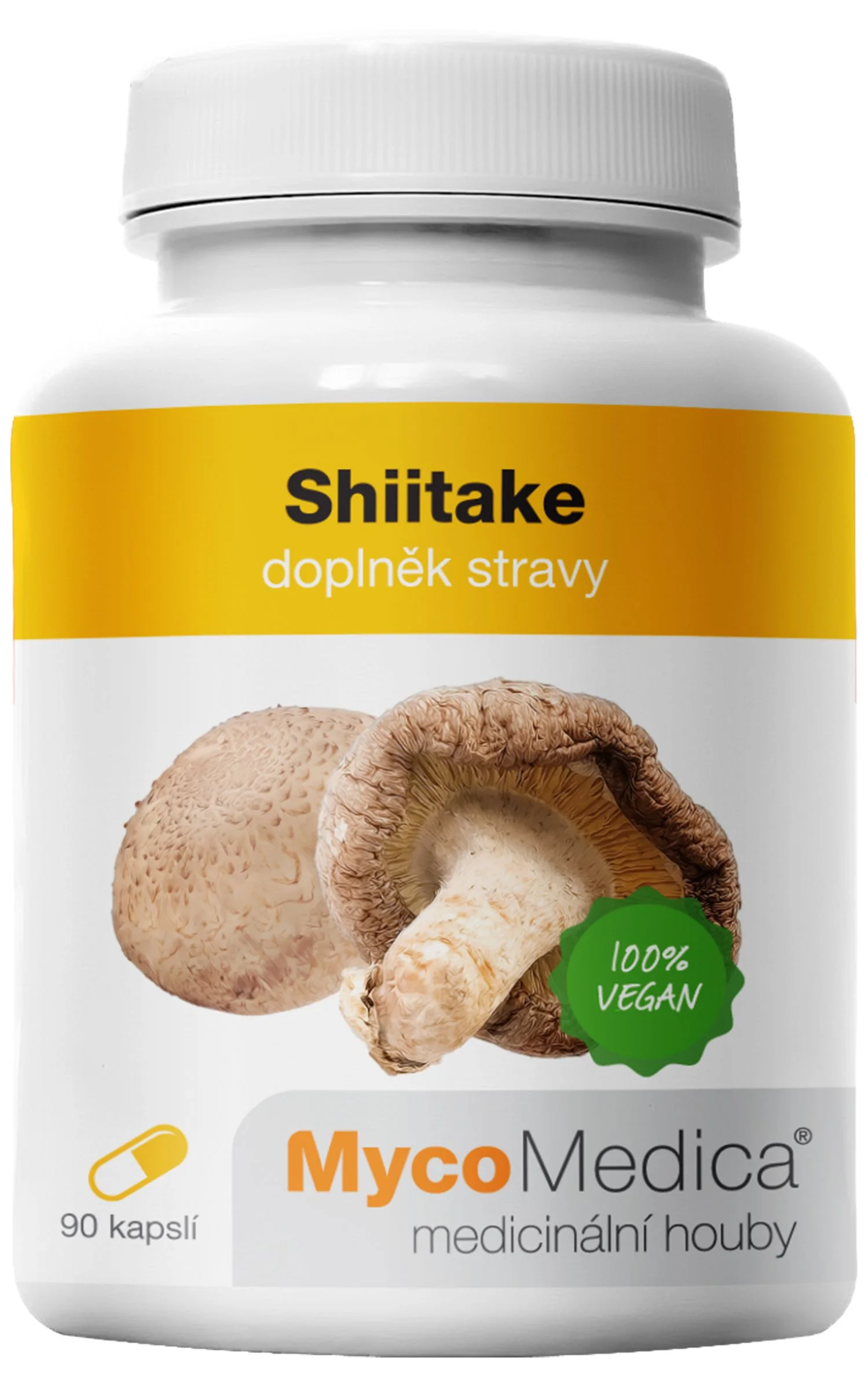 Mycomedica Shiitake 30% Vegan 500mg 90cps 1×90 cps, výživový doplnok
