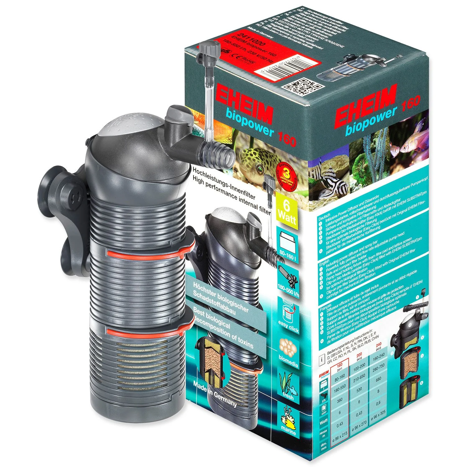 Filter Eheim Biopower 160 vnútorný, 180-550l/h