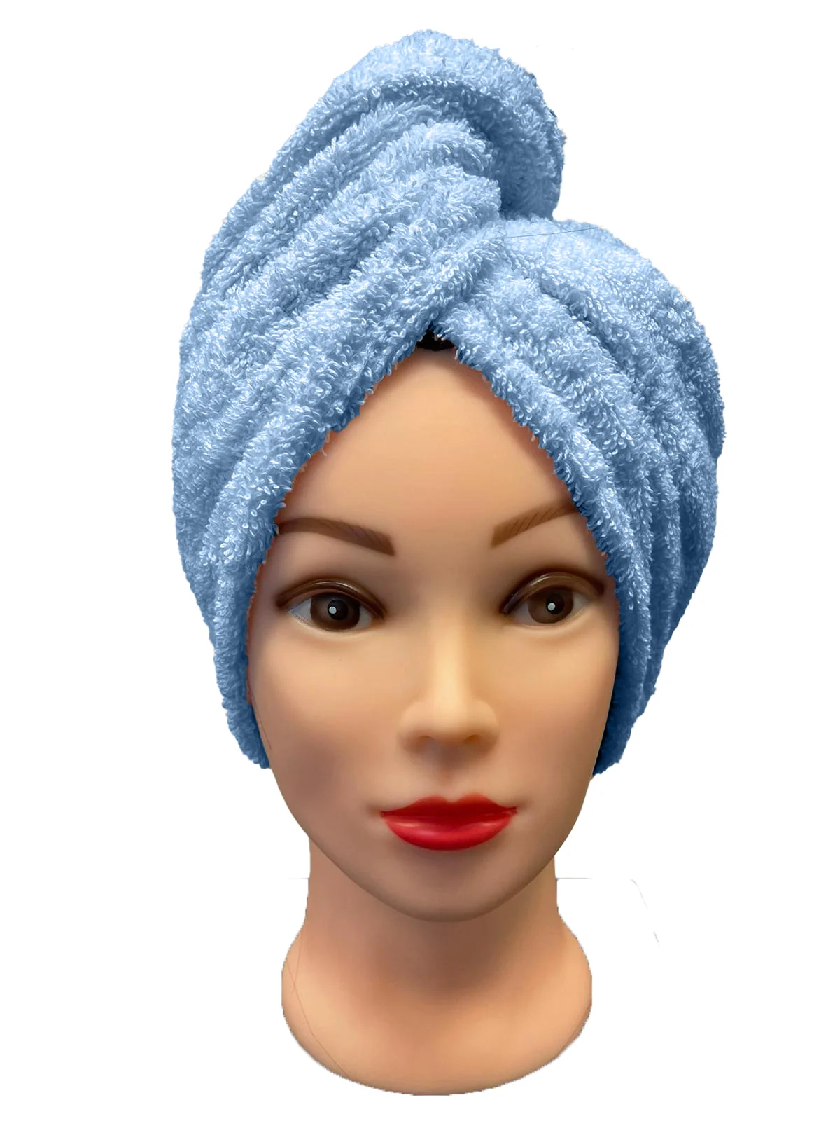 Rýchloschnúci froté turban na vlasy, modrý
