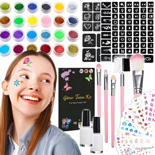 Kreatívna sada glitter tetovanie a styling na nechty