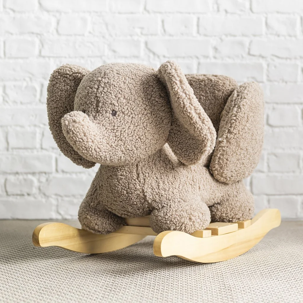 Hojdačka Teddy plyš sloník taupe 10m+