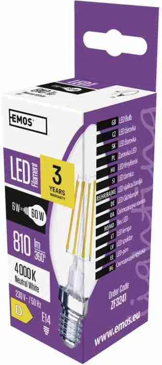 LED FLM CANDLE 6W E14 NW 1×1 ks, LED žiarovka