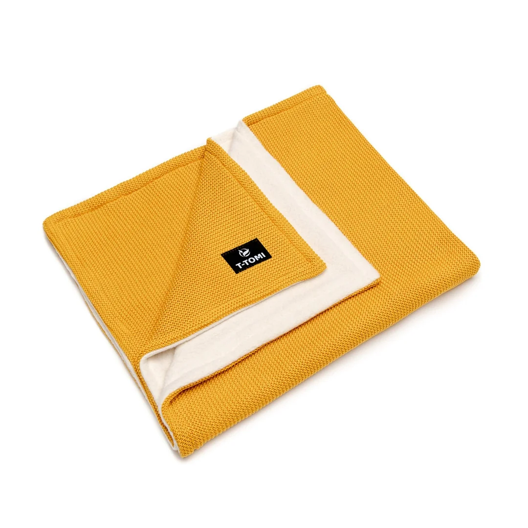 Pletená deka WARM Mustard waves