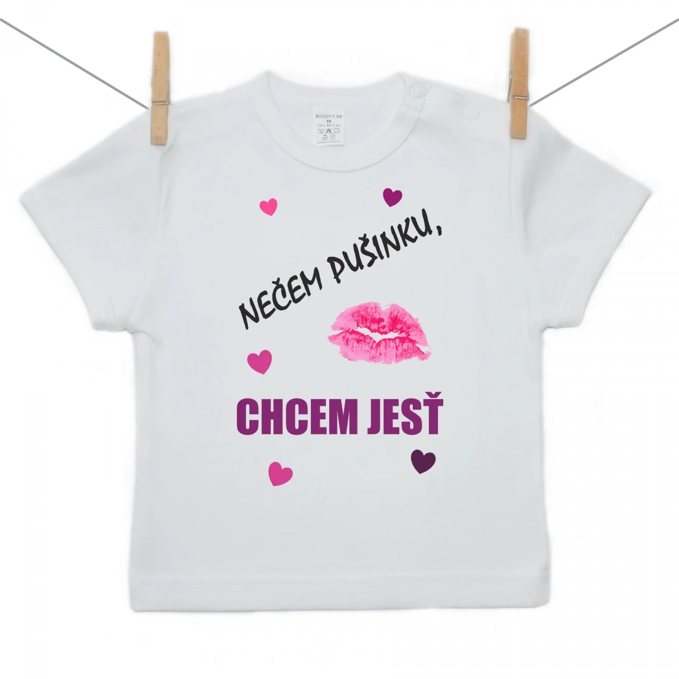 Boodyy Tričko s krátkym rukávom Nečem pusinku, chcem jesť Veľkosť: 134