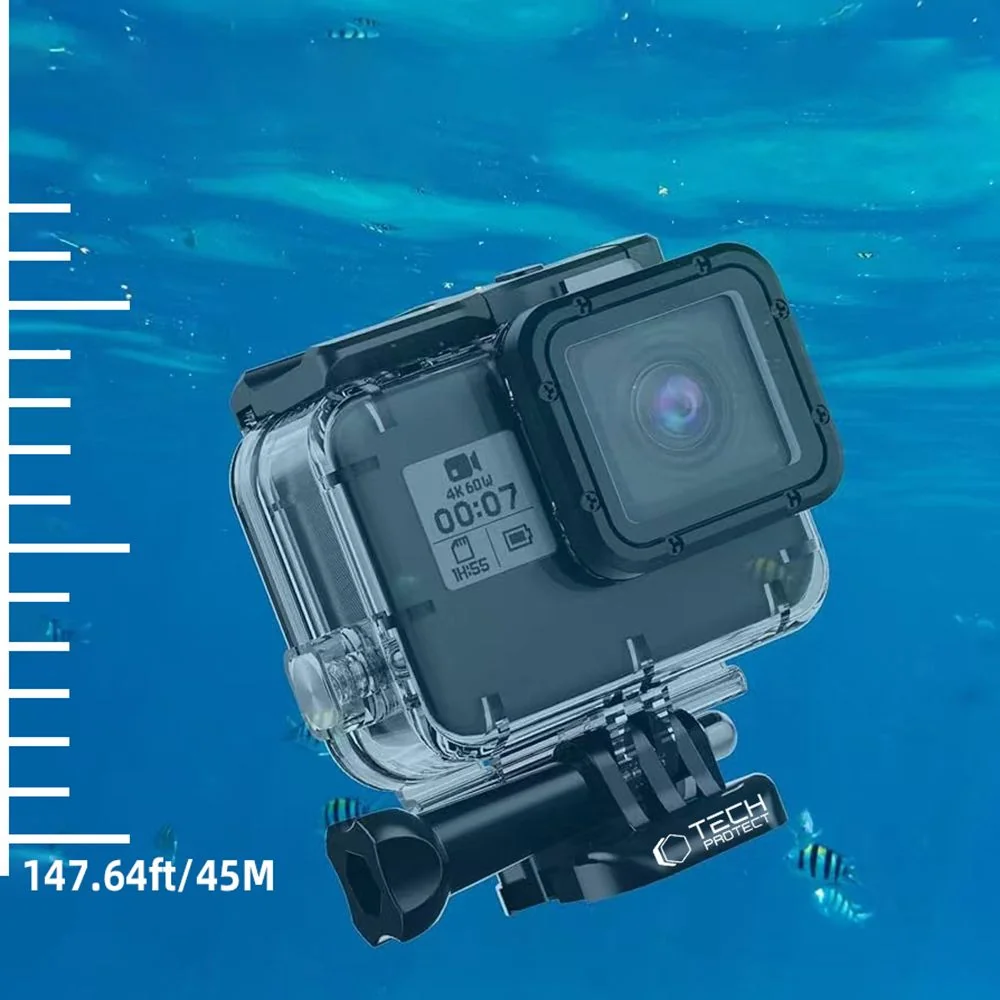 Tech-Protect GA200 vodotesné puzdro na GoPro Hero 5 / 6 / 7, priesvitné é