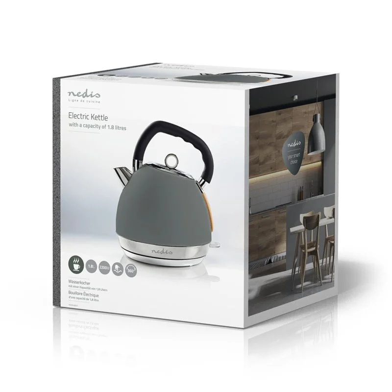 Kanvica rýchlovarná NEDIS KAWK520EGY GREY 1,8L
