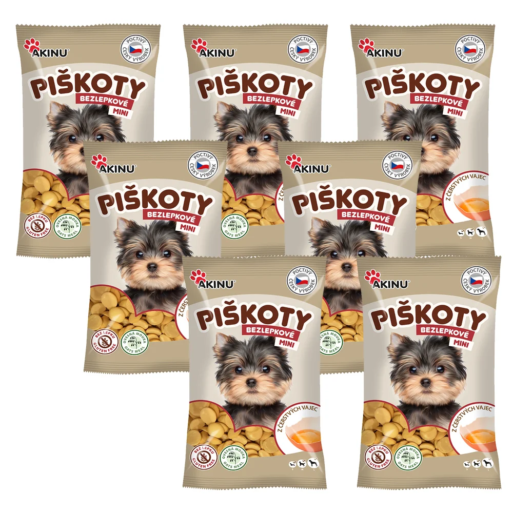 Akinu Bezlepkové mini sušienky pre psov 7 x 120 g
