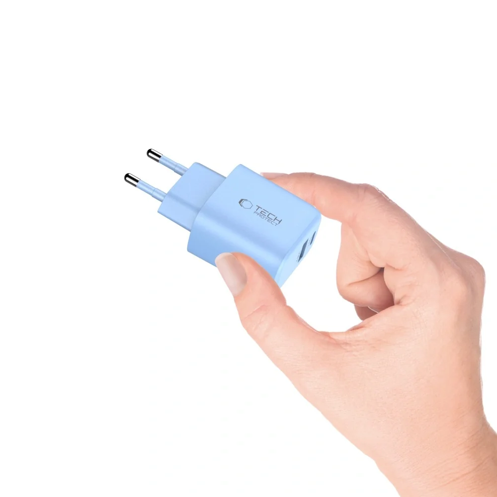 Tech-Protect NCA20 sieťová nabíjačka 20W PD QC, modrá
