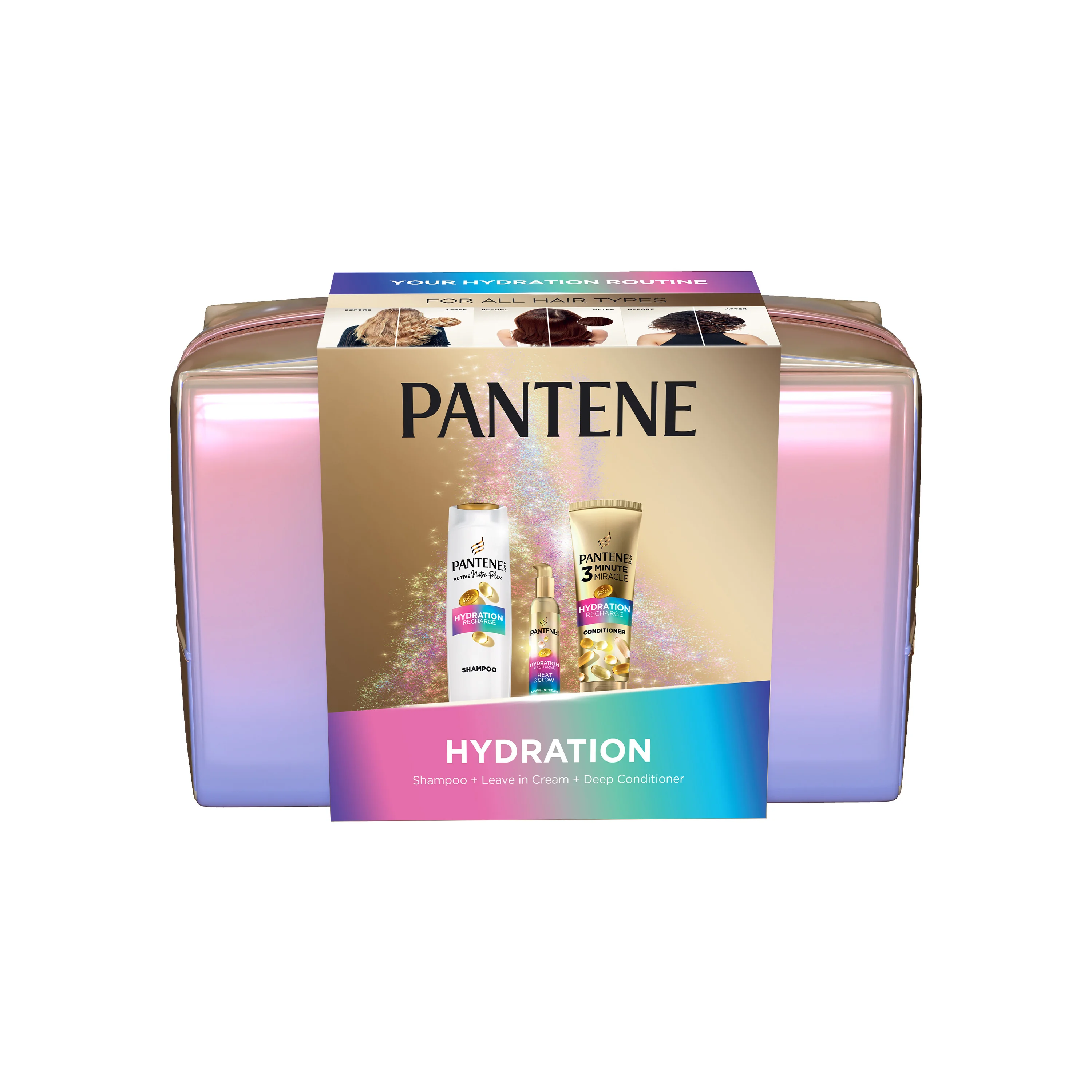 Pantene Pro-V darčeková sada Hydration Recharge: šampón, kondicionér 3 Minute Miracle a krém Heat & Glow 1 set