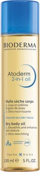 BIODERMA Atoderm Olej 2v1, suchý vyživujúci olej so zjemňujúcim účinkom pre suchú pokožku 1×150 ml, vyživujúci olej