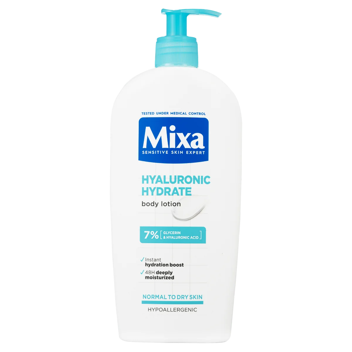 Mixa Hyaluronic Hydrate body lotion 1×400 ml, telové mlieko pre suchú a citrlivú pleť