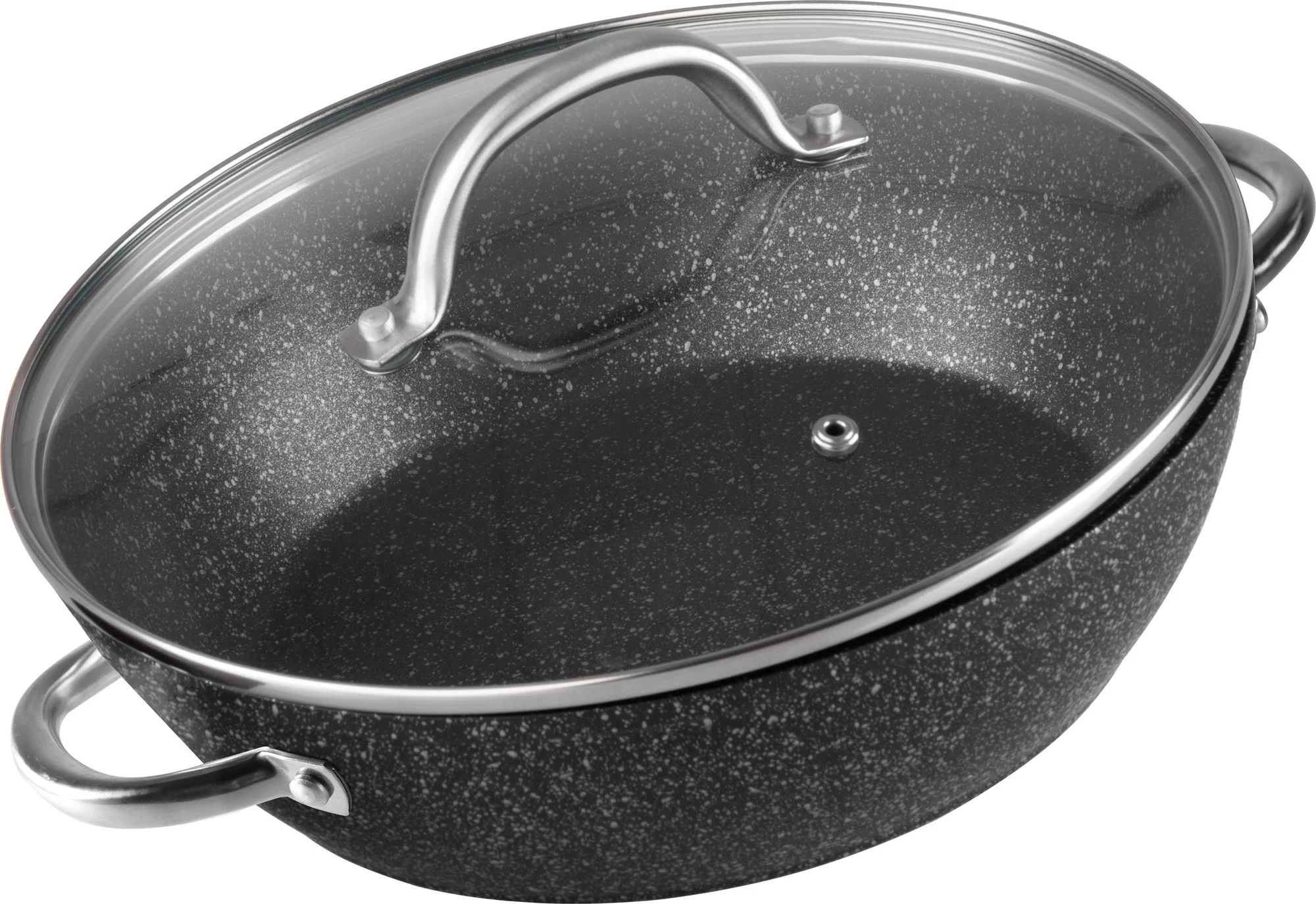 MagicHome plytký hrniec Black Marble Line s pokrievkou, 1 ks 26 cm, 2800 ml, aj ako pekáč do rúry