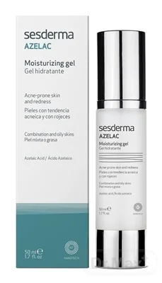 sesderma AZELAC Hydratačný gél na tvár 1×50 ml, hydratačný gél na tvár na mastnú pleť so sklonom k akné