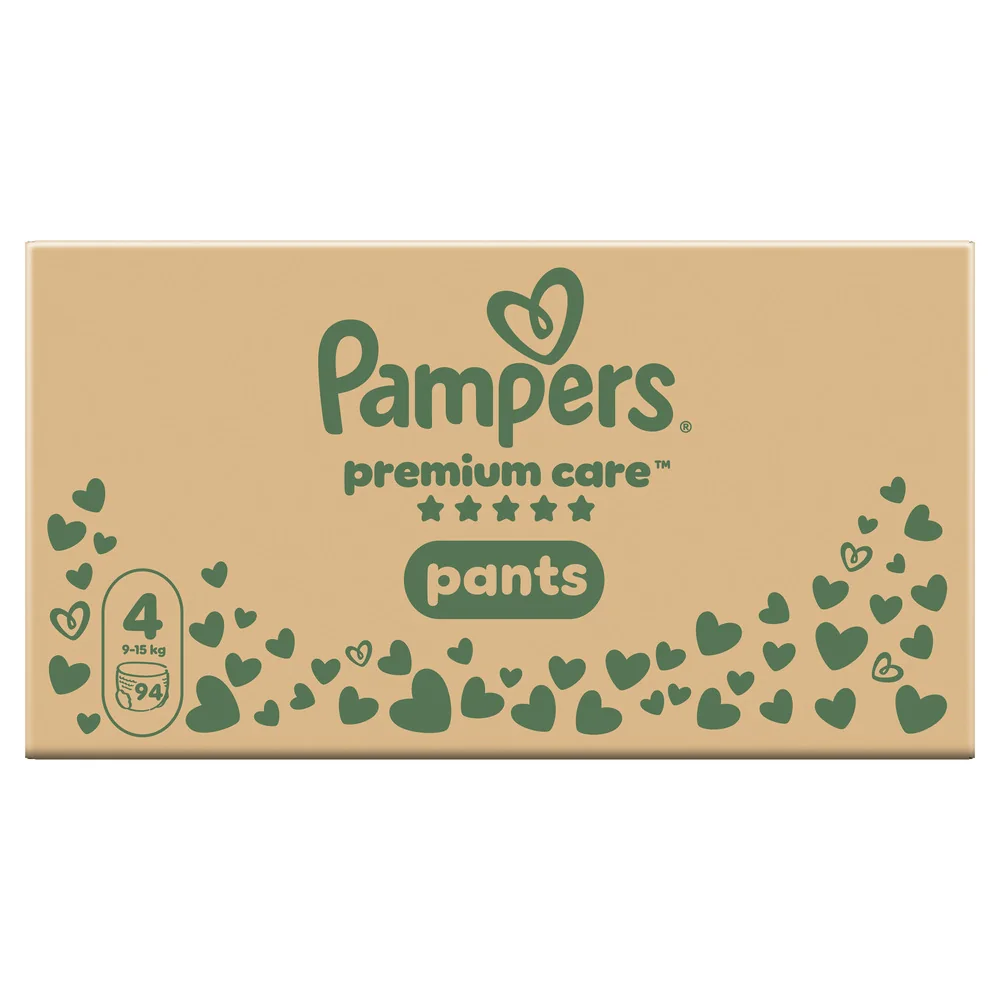 Pampers Premium Care Pants plienkové nohavičky veľkosť 4, 9kg-15kg 94 ks
