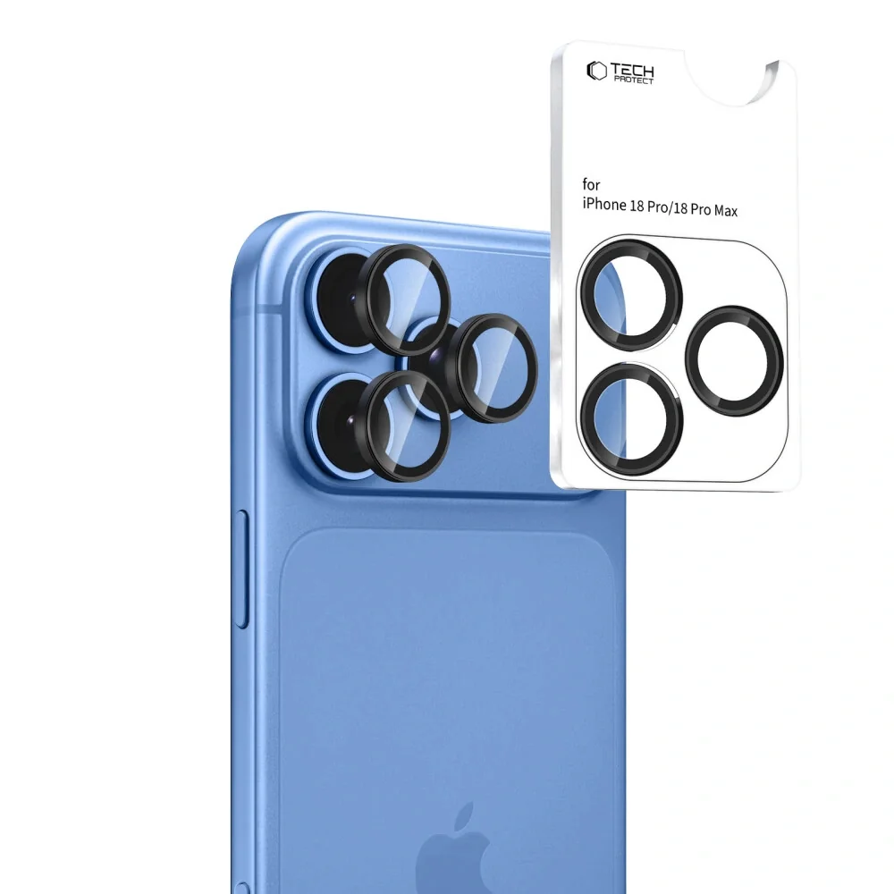 Tech-Protect CamRing Fit ochranné sklo na kameru na iPhone 18 Pro / Max, čierne
