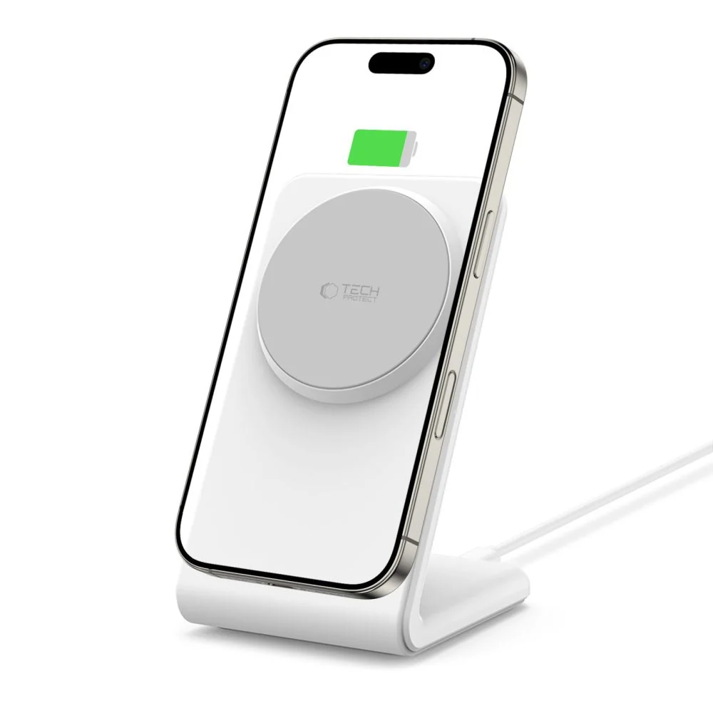 Tech-Protect A38 MagSafe bezdrôtová nabíjačka 15W, biela