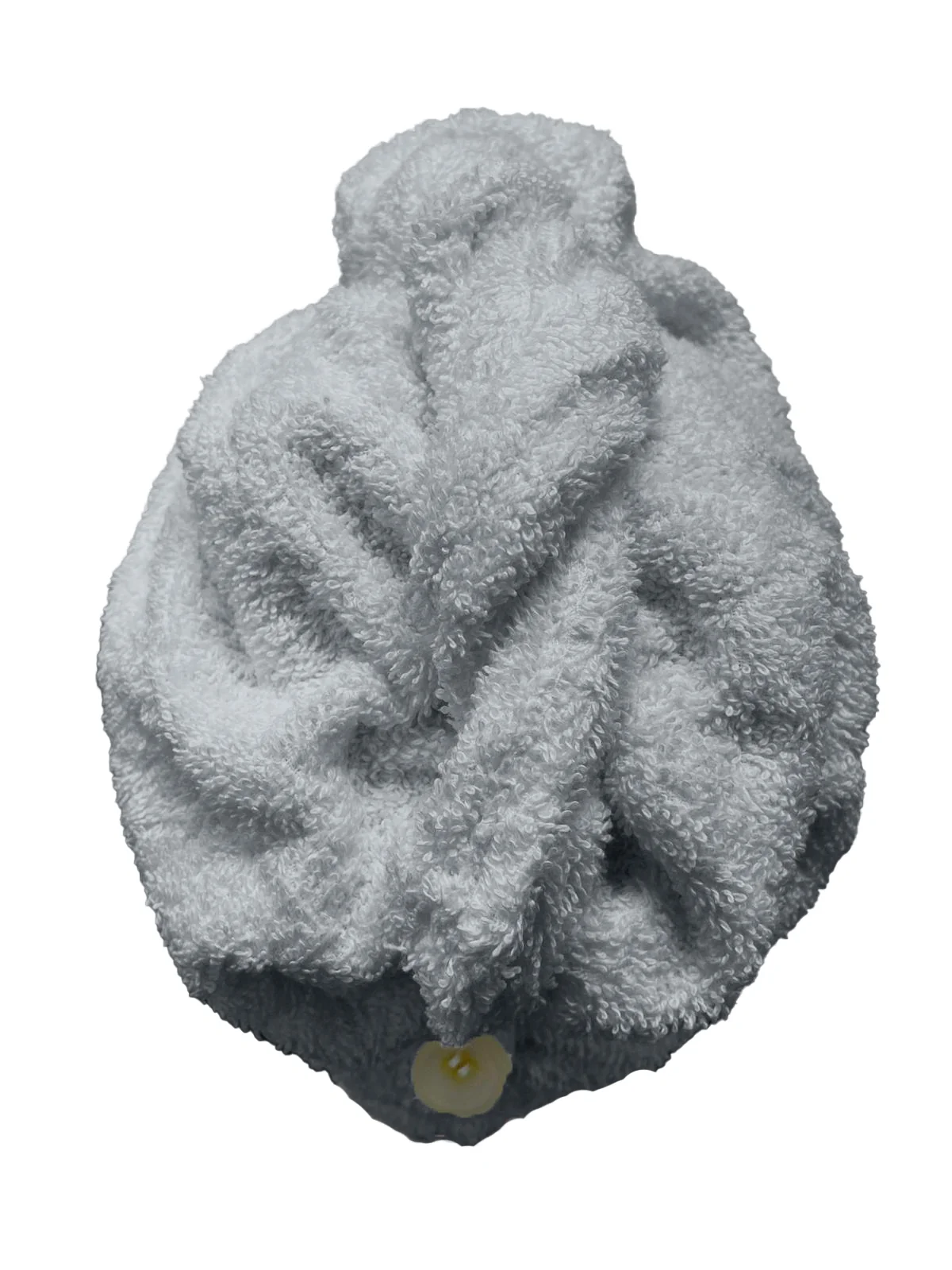 Rýchloschnúci froté turban na vlasy, svetlo šedý