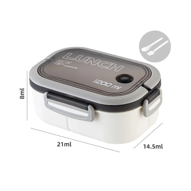 Livefy obedový box s príborom Lunch 1.2l, biely