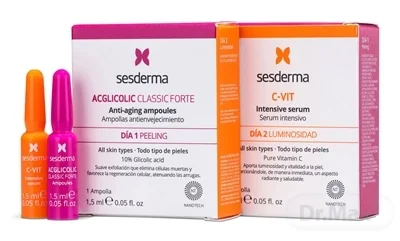 sesderma FLASH EFEKT ACGLICOLIC + C-VIT sérum 2×1,5 ml