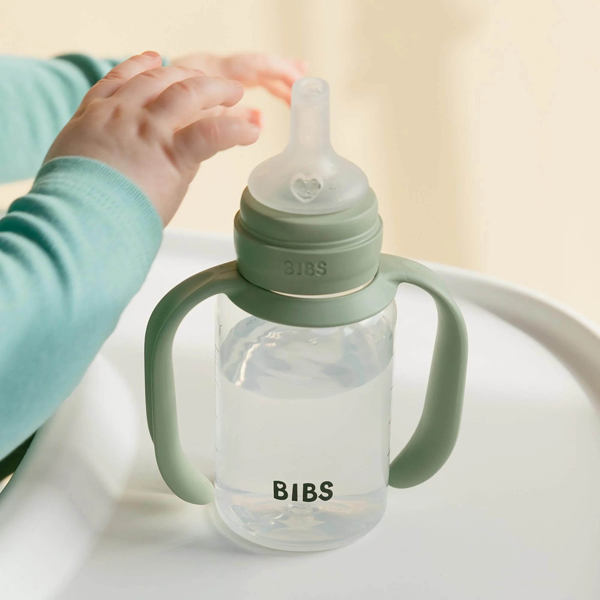 BIBS detská fľaša so silikónovým náustkom 150 ml Sage